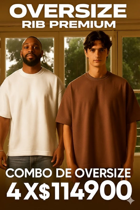 CAMISETAS OVERSIZE 100% ALGODÓN PARA HOMBRE 4 CAMISETAS X $ 114900