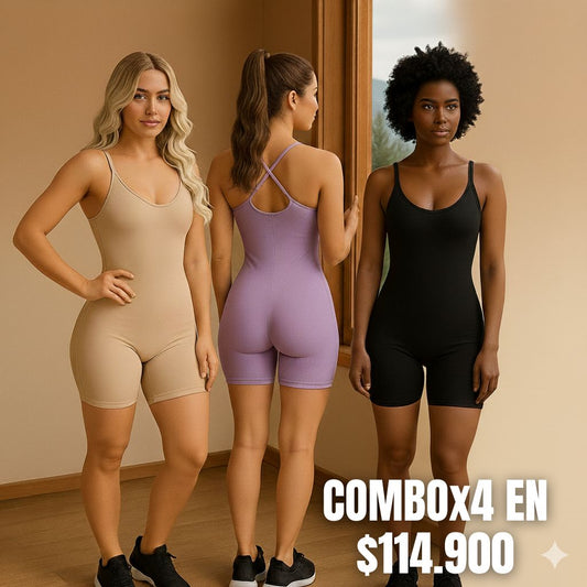 ENTERIZO LISO PUSH UP SUPLEX COMBO X 4 $114.900🤸💃