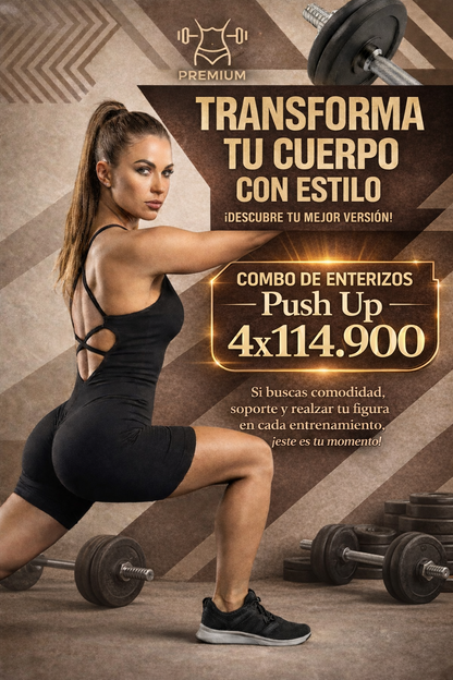 ENTERIZO LISO PUSH UP SUPLEX COMBO 4x$114.900🤸💃