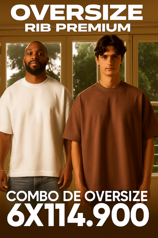 CAMISETAS OVERSIZE 100% ALGODÓN PARA HOMBRE COMBO DE 6 X 114.900